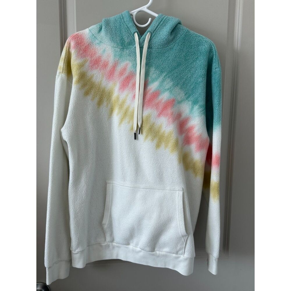 feat Kristin Cavallari Cozy Tie Die Fleece Pullover Hoodie Sweatshirt Women's Sz